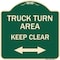 Signmission Truck Turn Area Keep Clear W/ Bidirectional Arrow Heavy-Gauge Aluminum Sign, 18" x 18", G-1818-22784 A-DES-G-1818-22784 - alternate 1